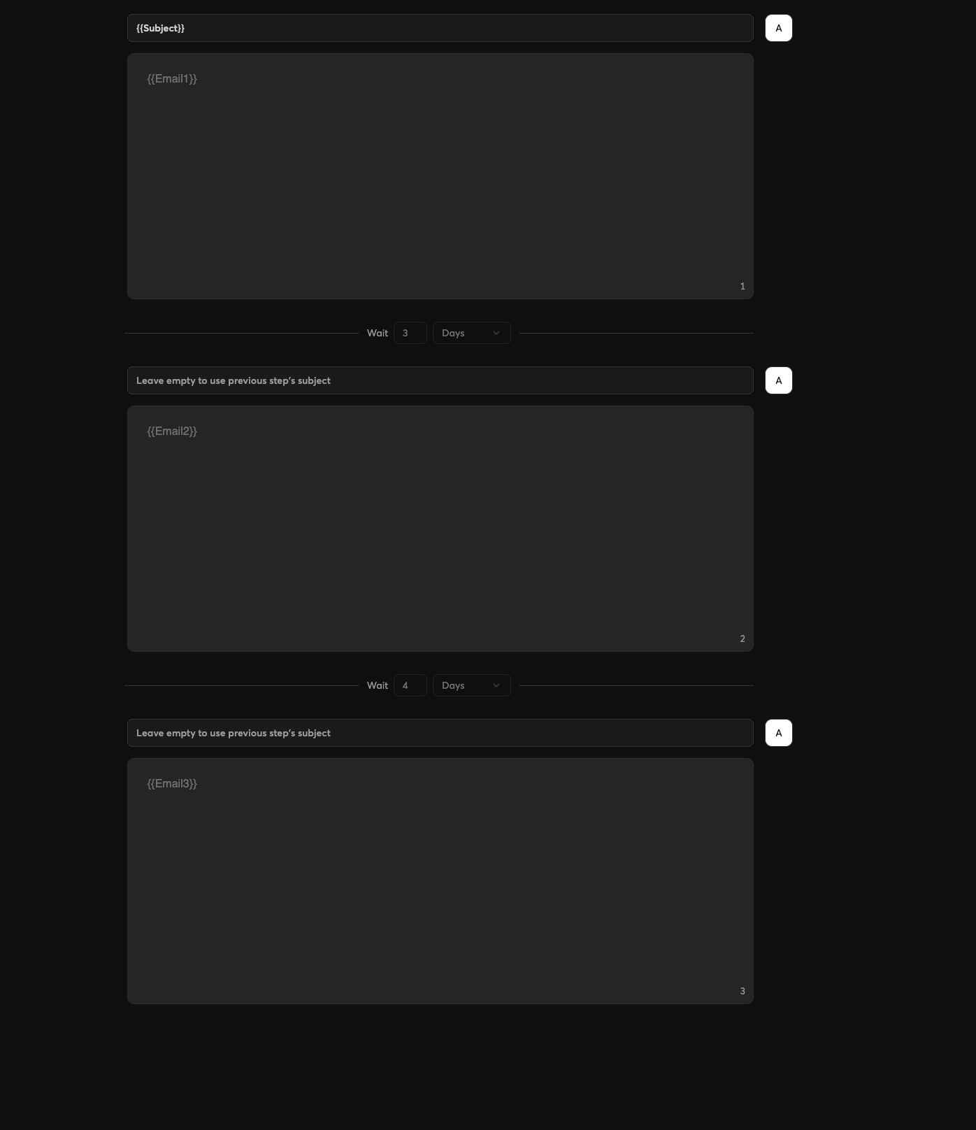 The three-step threaded sequence inside Instantly