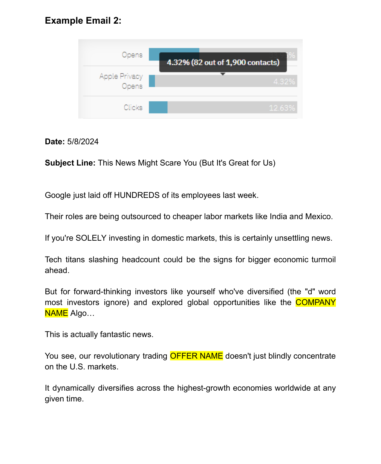 Email Swipe 2: Contrarian News