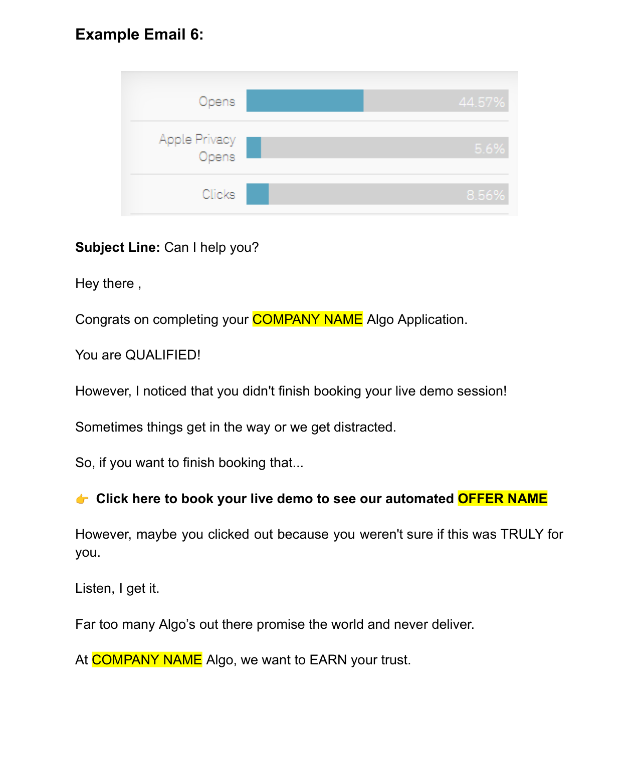 Email Swipe 6: Conversational Hook