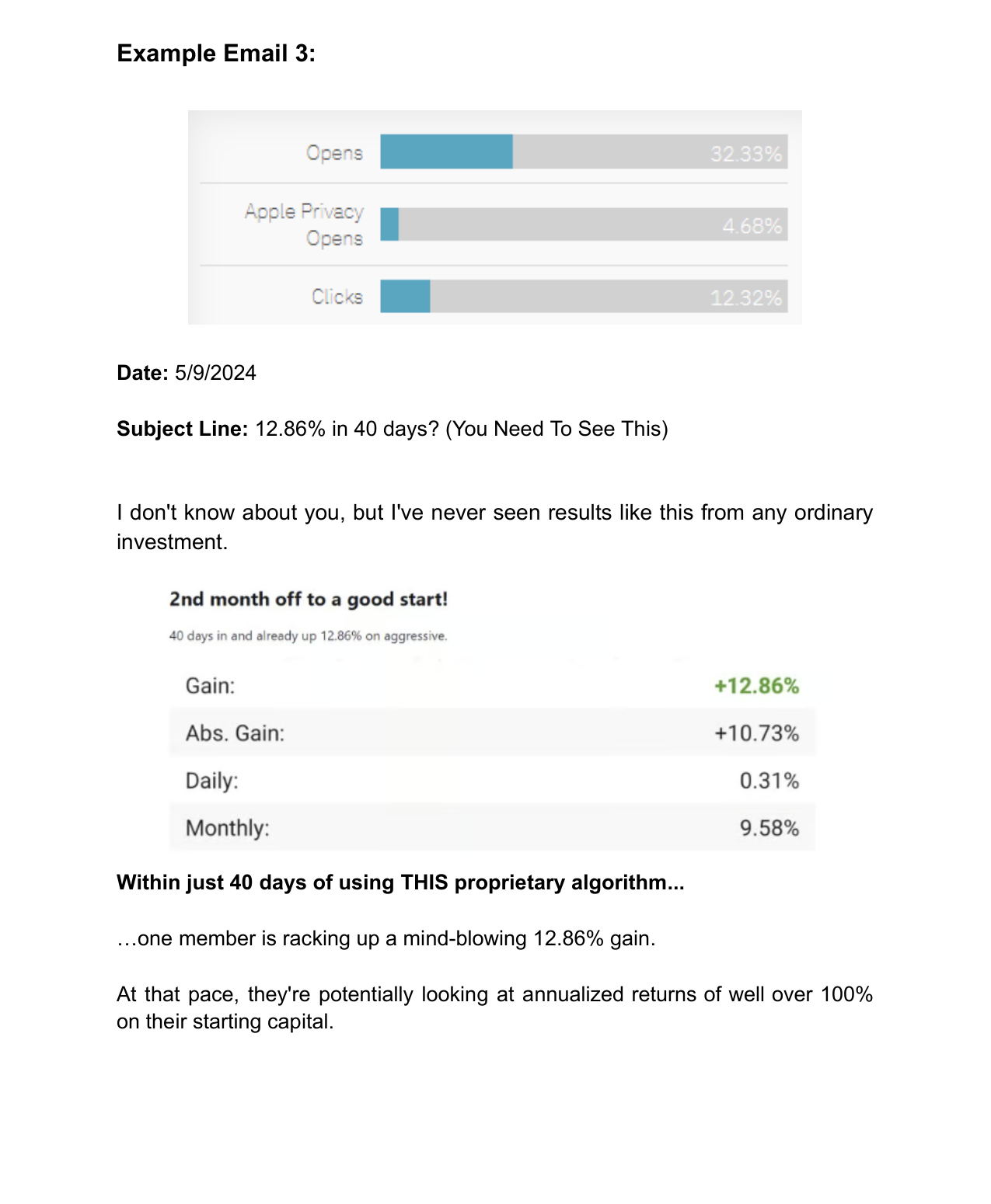 Email Swipe 3: Unit Economics
